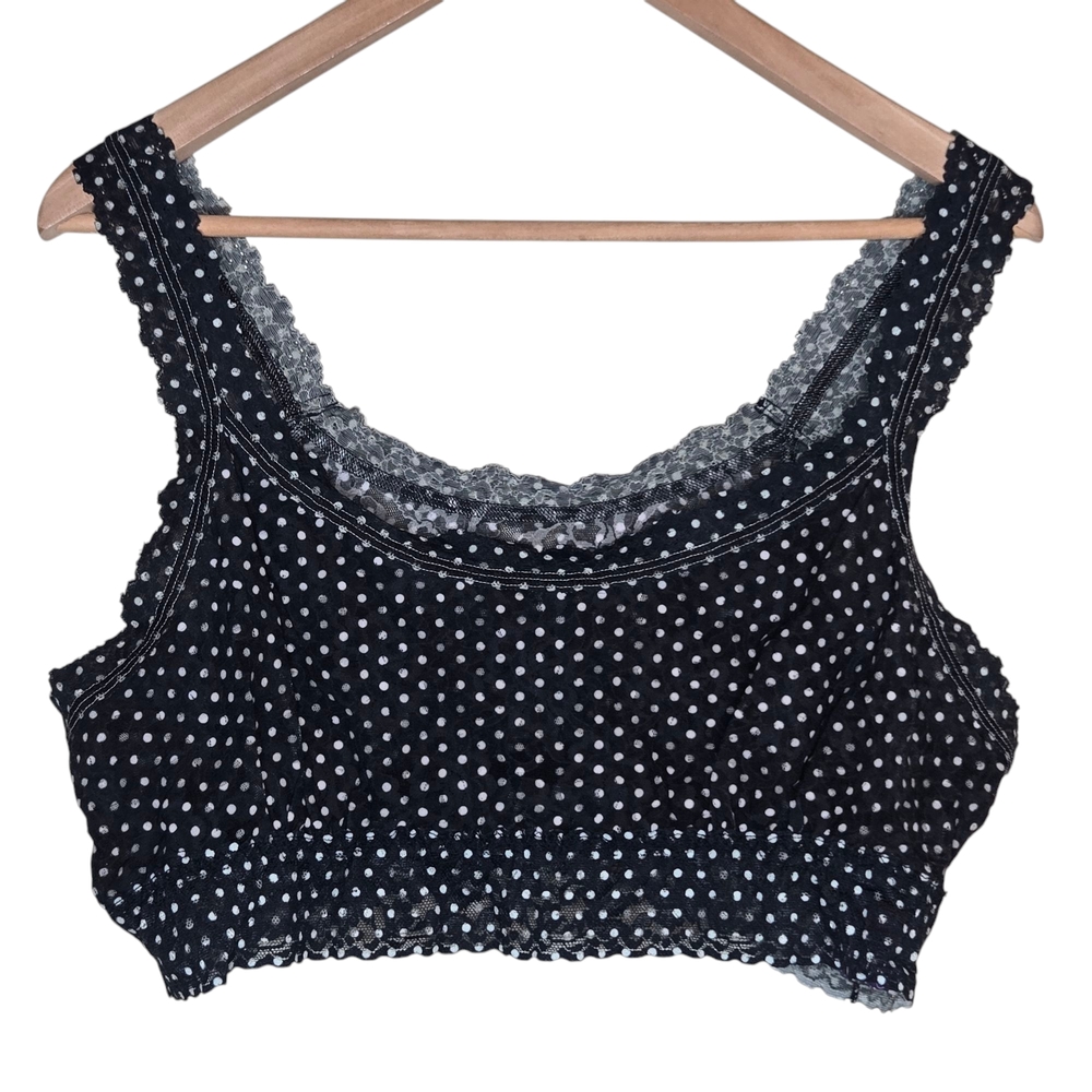 HANKY PANKY NWT Polka Dot Mesh Ruffle Trim Bralette